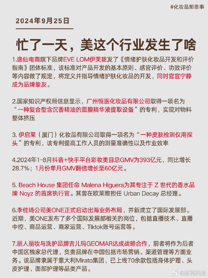 美妆护肤资讯速递