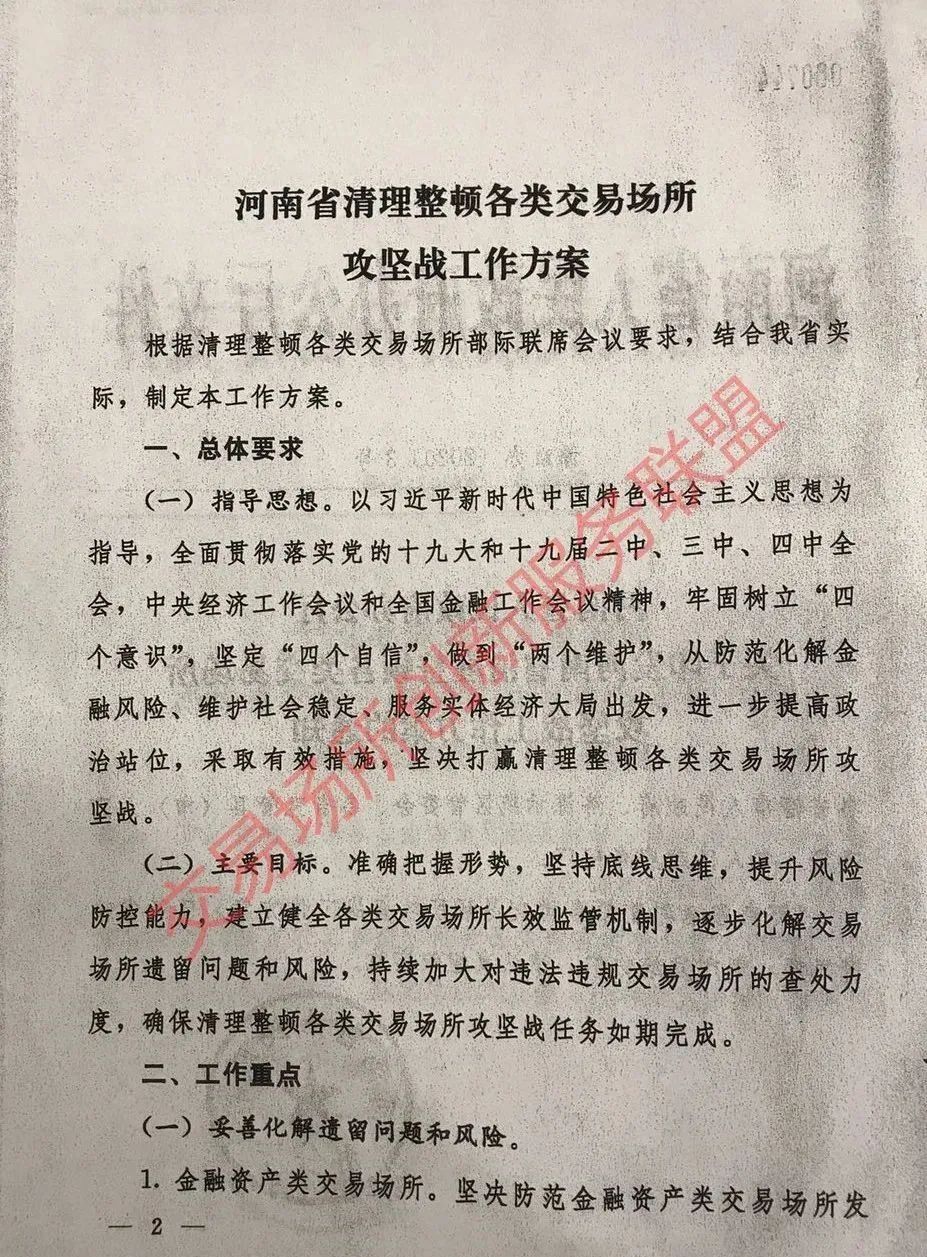 各省交易场所清理整顿最新消息